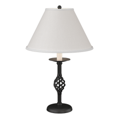 Hubbardton Forge 265001 Twist Basket Table Lamp With Natural Linen Shade, Dimmable, 25.5" Height