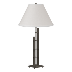 Hubbardton Forge Metra 2-Light Table Lamp, Dimmable, Customizable Finishes, Handcrafted Steel