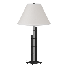 Hubbardton Forge Metra 2-Light Table Lamp, Dimmable, Customizable Finishes, Handcrafted Steel