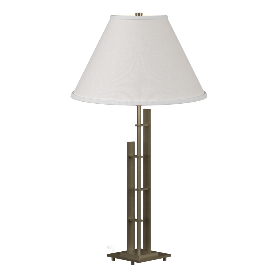 Hubbardton Forge Metra 2-Light Table Lamp, Dimmable, Customizable Finishes, Handcrafted Steel