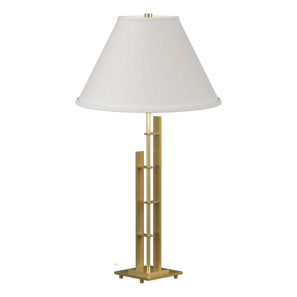 Hubbardton Forge Metra 2-Light Table Lamp, Dimmable, Customizable Finishes, Handcrafted Steel