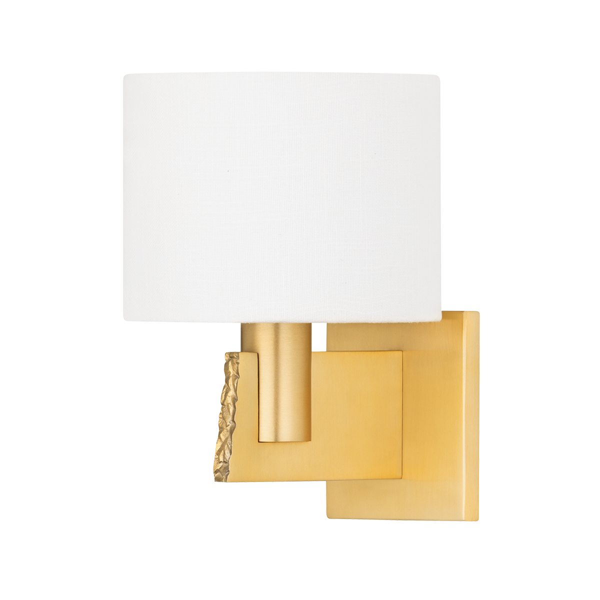 Brampton Wall Sconce - Aged Brass Finish, Linen Shade, Dimmable, UL Damp Rated | Hudson Valley Lighting