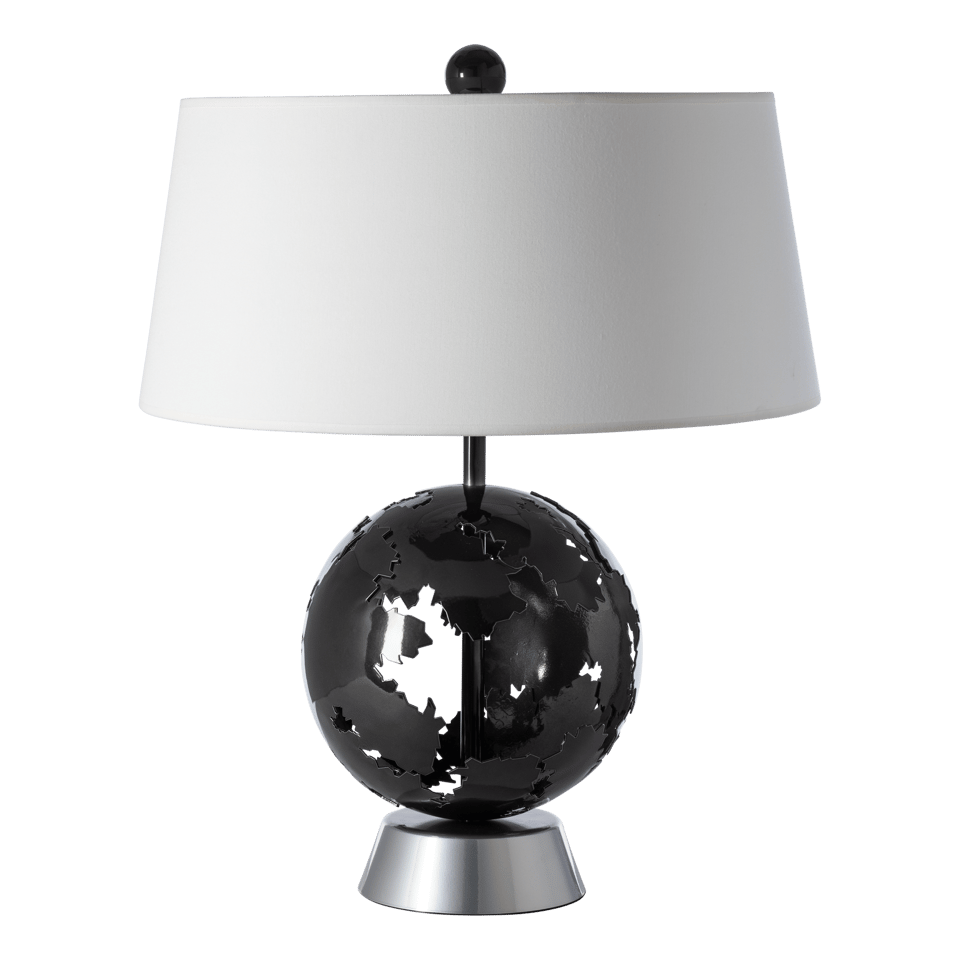 Hubbardton Forge Pangea Table Lamp, Hand-Forged Steel, Dimmable, Natural Linen Shade, 27.3" Tall