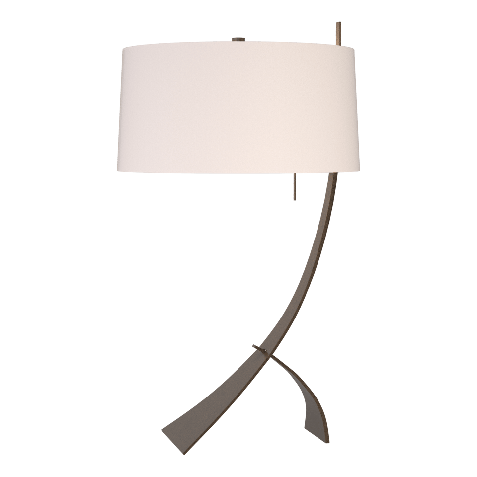 Hubbardton Forge Stasis Table Lamp 28.3" Height, Customizable Finish, Dimmable, Hand-Forged Iron