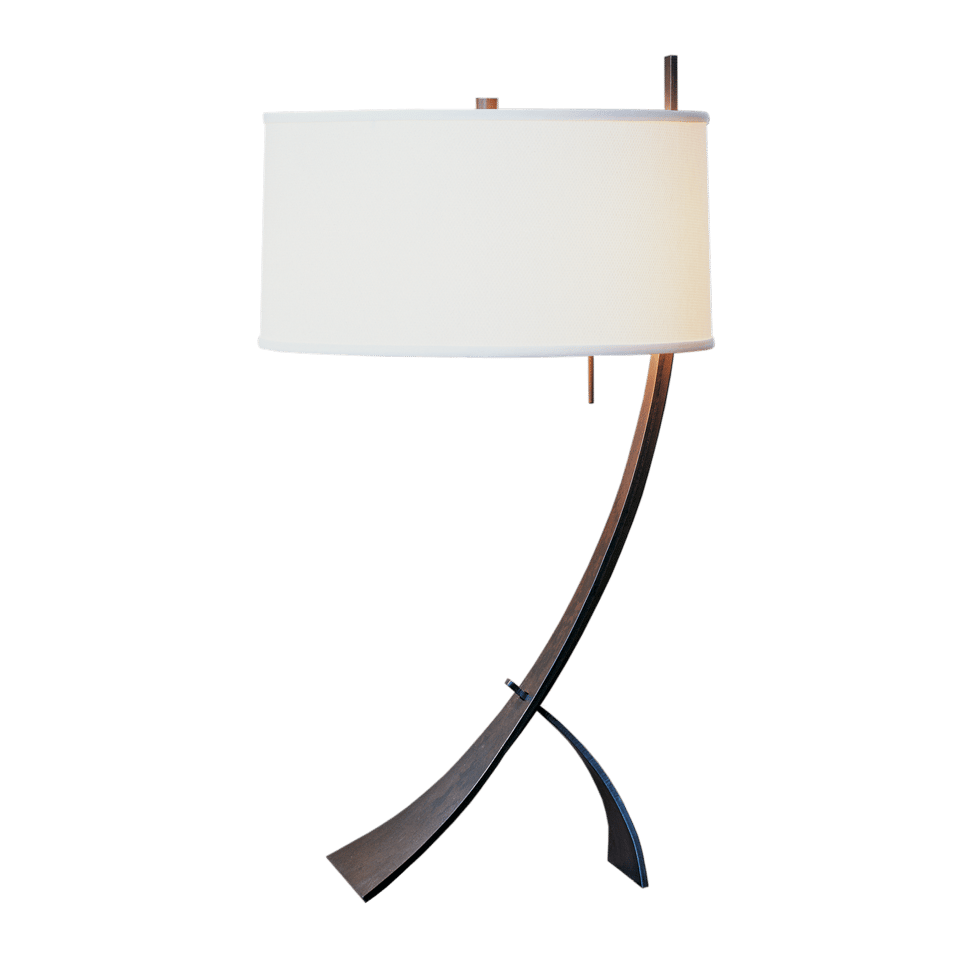 Hubbardton Forge Stasis Table Lamp 28.3" Height, Customizable Finish, Dimmable, Hand-Forged Iron