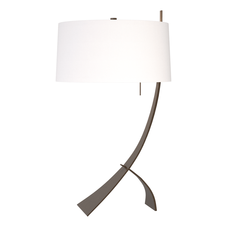 Hubbardton Forge Stasis Table Lamp 28.3" Height, Customizable Finish, Dimmable, Hand-Forged Iron