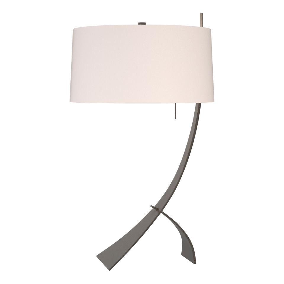 Hubbardton Forge Stasis Table Lamp 28.3" Height, Customizable Finish, Dimmable, Hand-Forged Iron