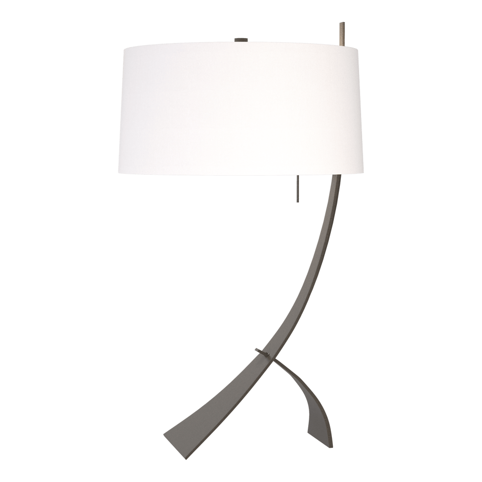 Hubbardton Forge Stasis Table Lamp 28.3" Height, Customizable Finish, Dimmable, Hand-Forged Iron