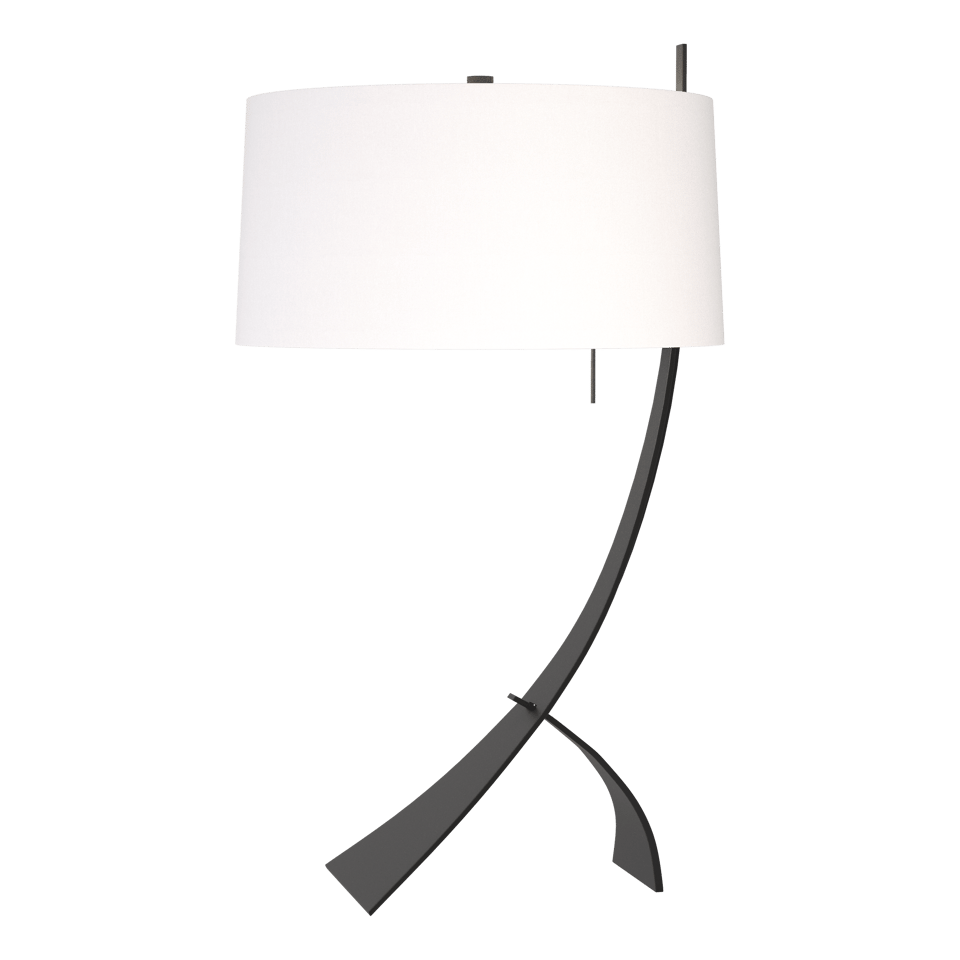 Hubbardton Forge Stasis Table Lamp 28.3" Height, Customizable Finish, Dimmable, Hand-Forged Iron