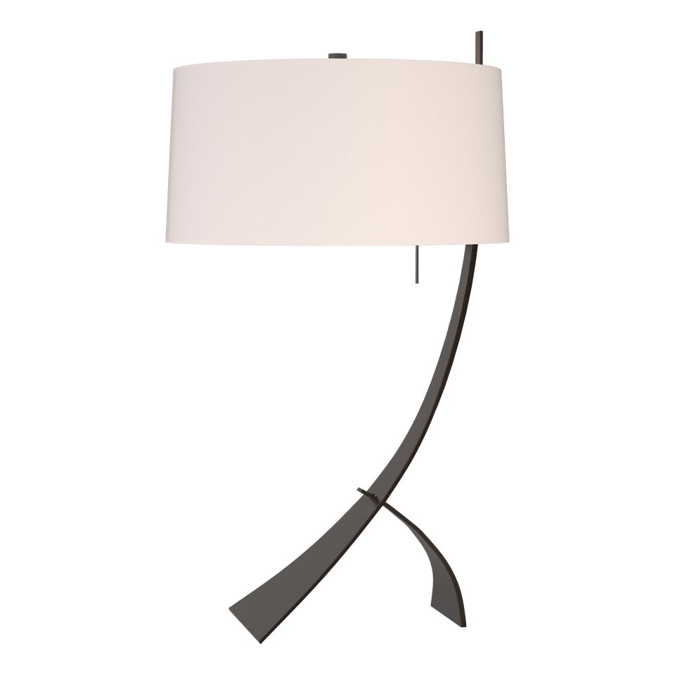 Hubbardton Forge Stasis Table Lamp 28.3" Height, Customizable Finish, Dimmable, Hand-Forged Iron