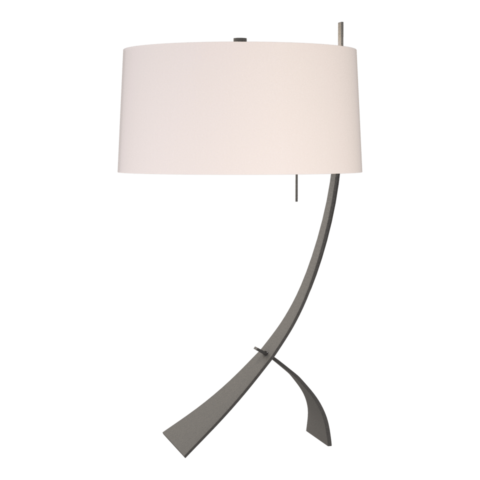 Hubbardton Forge Stasis Table Lamp 28.3" Height, Customizable Finish, Dimmable, Hand-Forged Iron