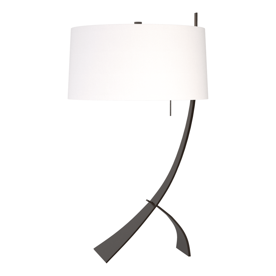 Hubbardton Forge Stasis Table Lamp 28.3" Height, Customizable Finish, Dimmable, Hand-Forged Iron