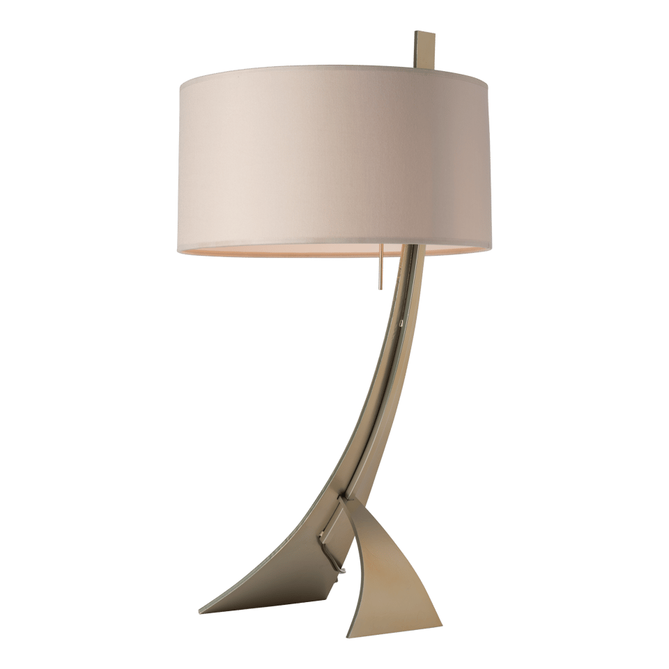 Hubbardton Forge Stasis Table Lamp 28.3" Height, Customizable Finish, Dimmable, Hand-Forged Iron