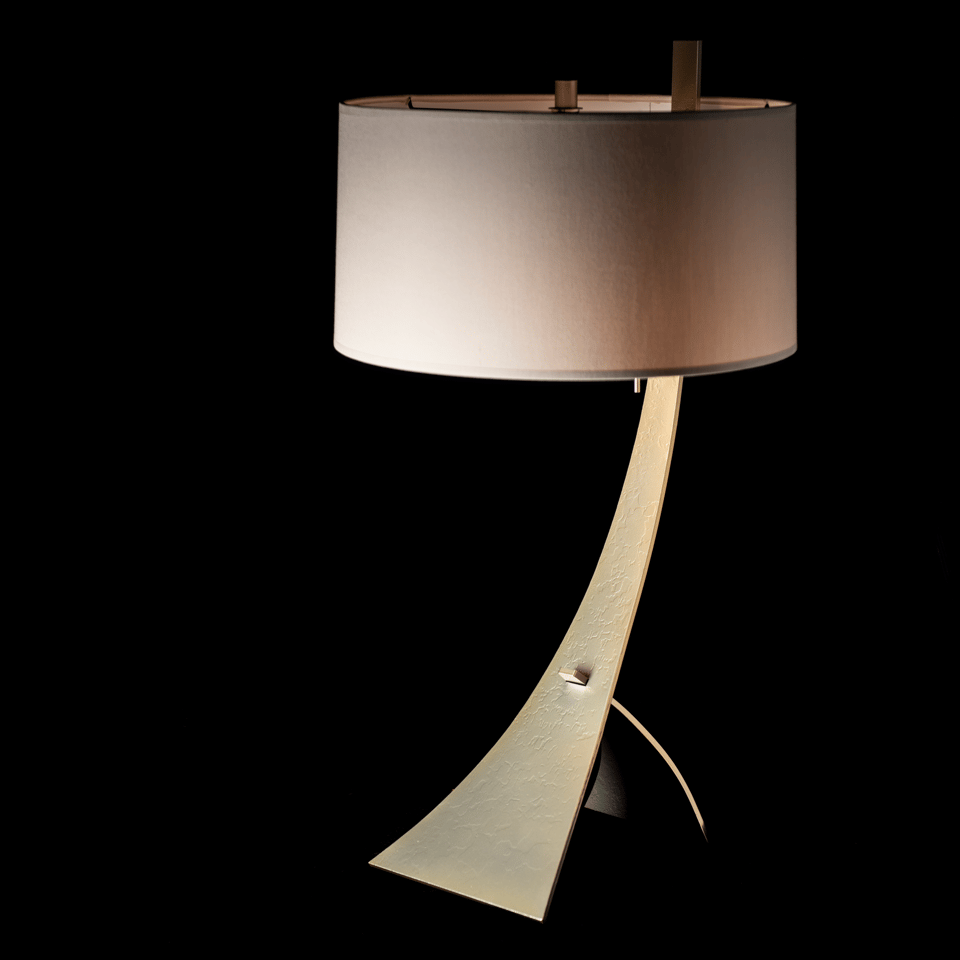 Hubbardton Forge Stasis Table Lamp 28.3" Height, Customizable Finish, Dimmable, Hand-Forged Iron