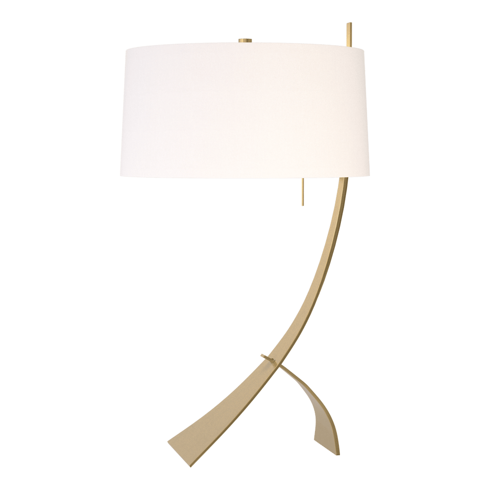 Hubbardton Forge Stasis Table Lamp 28.3" Height, Customizable Finish, Dimmable, Hand-Forged Iron