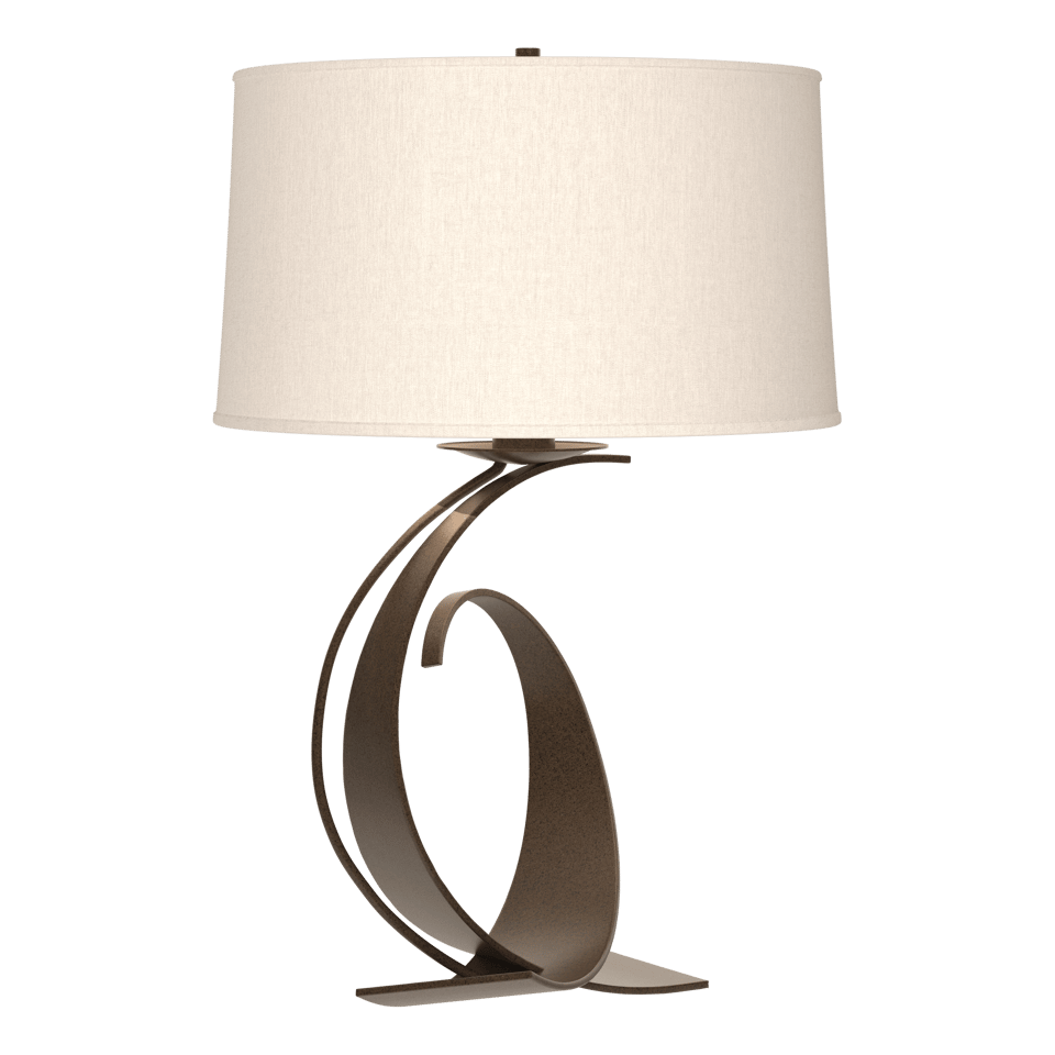 Fullered Impressions Large Table Lamp by Hubbardton Forge, Customizable Finish, Dimmable Brightness