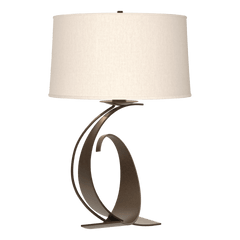 Fullered Impressions Large Table Lamp by Hubbardton Forge, Customizable Finish, Dimmable Brightness