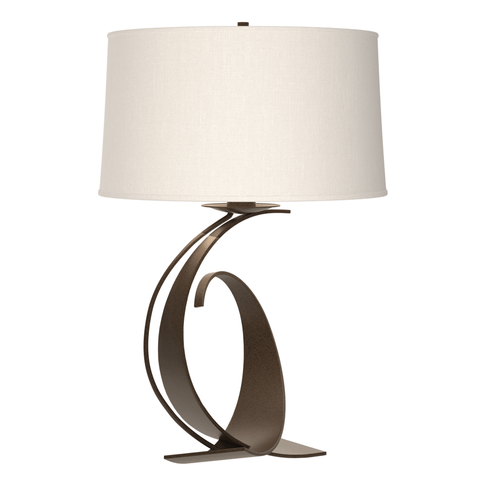 Fullered Impressions Large Table Lamp by Hubbardton Forge, Customizable Finish, Dimmable Brightness