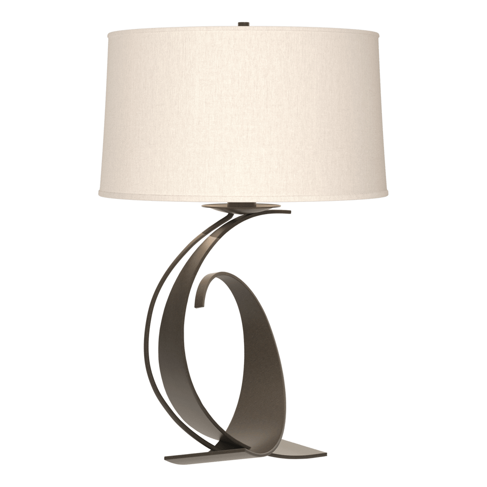 Fullered Impressions Large Table Lamp by Hubbardton Forge, Customizable Finish, Dimmable Brightness