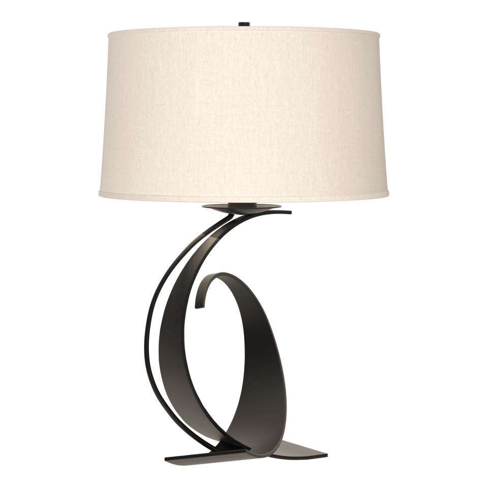 Fullered Impressions Large Table Lamp by Hubbardton Forge, Customizable Finish, Dimmable Brightness