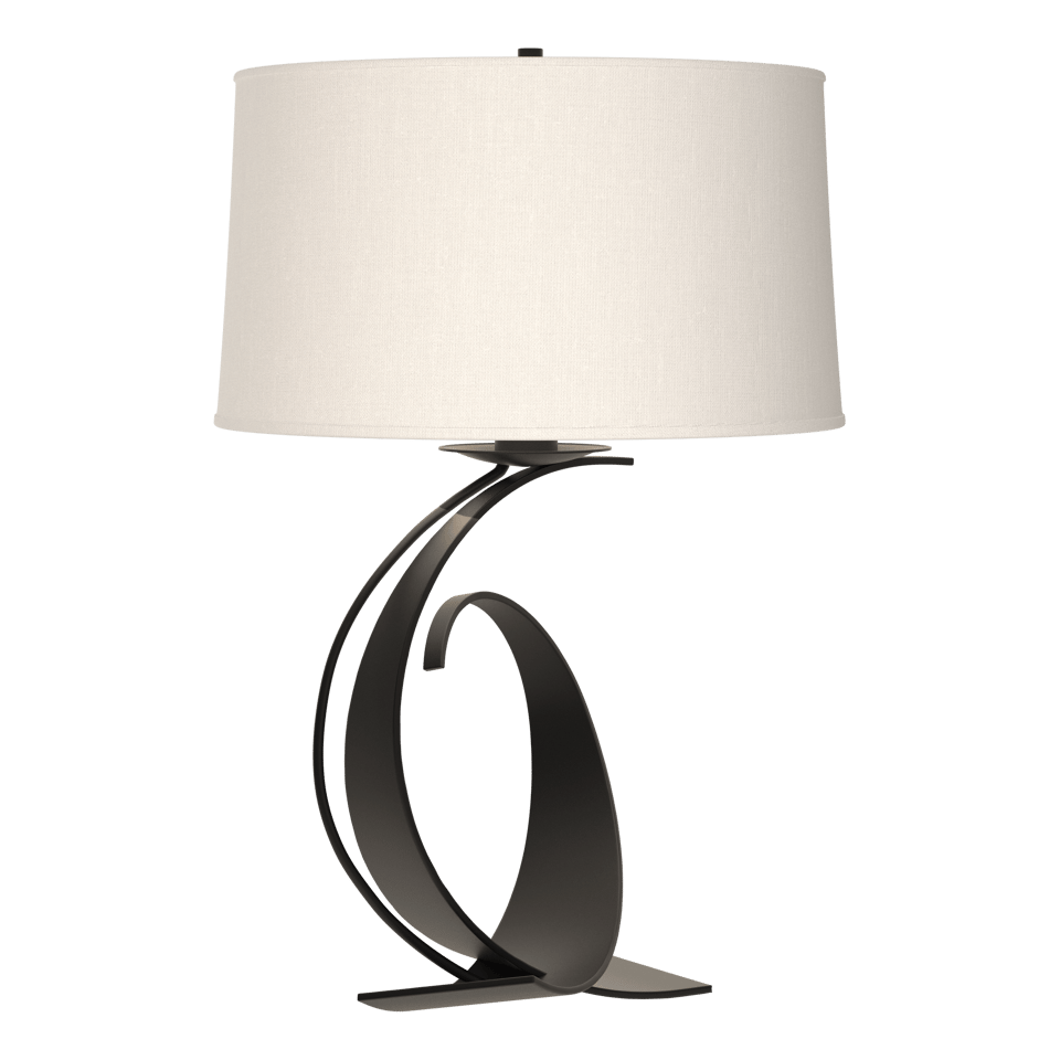 Fullered Impressions Large Table Lamp by Hubbardton Forge, Customizable Finish, Dimmable Brightness