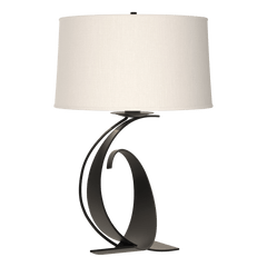 Fullered Impressions Large Table Lamp by Hubbardton Forge, Customizable Finish, Dimmable Brightness