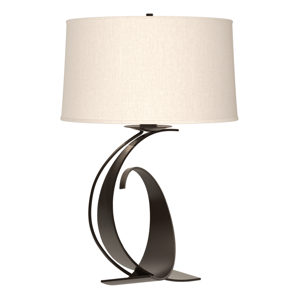 Fullered Impressions Large Table Lamp by Hubbardton Forge, Customizable Finish, Dimmable Brightness