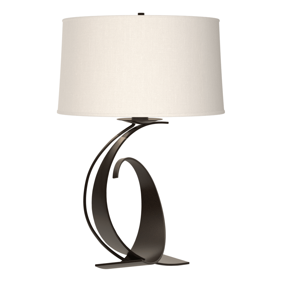 Fullered Impressions Large Table Lamp by Hubbardton Forge, Customizable Finish, Dimmable Brightness