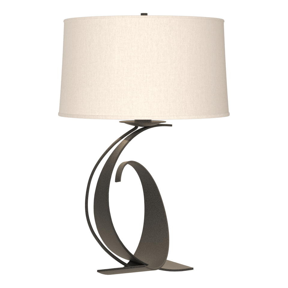 Fullered Impressions Large Table Lamp by Hubbardton Forge, Customizable Finish, Dimmable Brightness