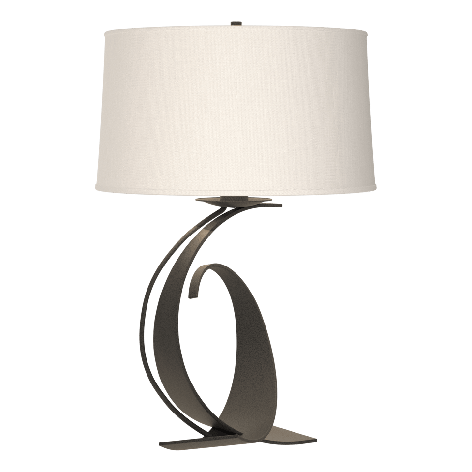 Fullered Impressions Large Table Lamp by Hubbardton Forge, Customizable Finish, Dimmable Brightness