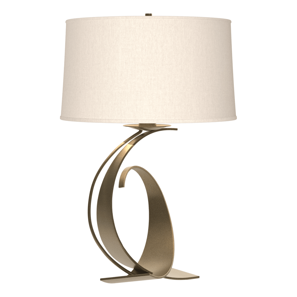 Fullered Impressions Large Table Lamp by Hubbardton Forge, Customizable Finish, Dimmable Brightness