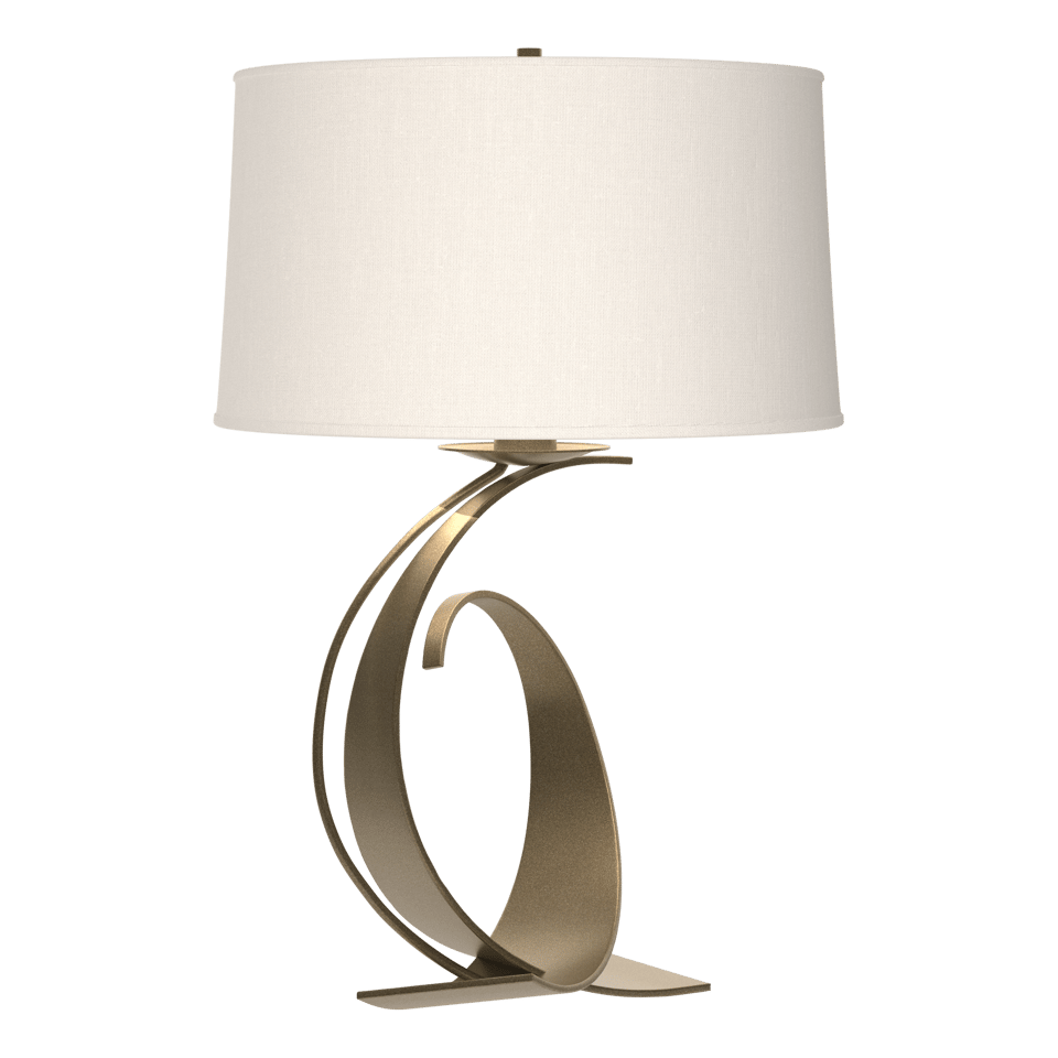 Fullered Impressions Large Table Lamp by Hubbardton Forge, Customizable Finish, Dimmable Brightness