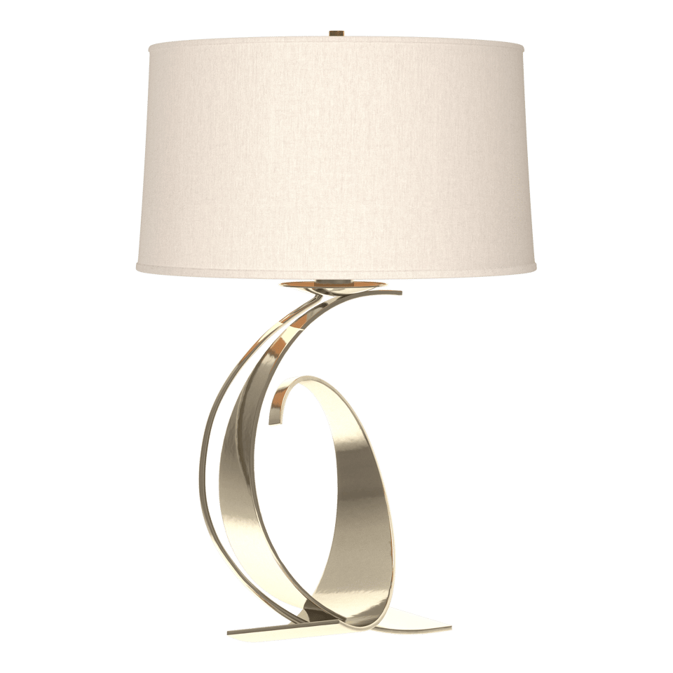 Fullered Impressions Large Table Lamp by Hubbardton Forge, Customizable Finish, Dimmable Brightness