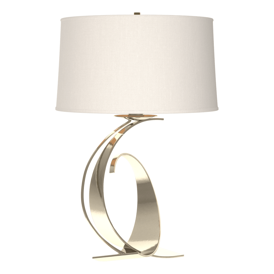 Fullered Impressions Large Table Lamp by Hubbardton Forge, Customizable Finish, Dimmable Brightness