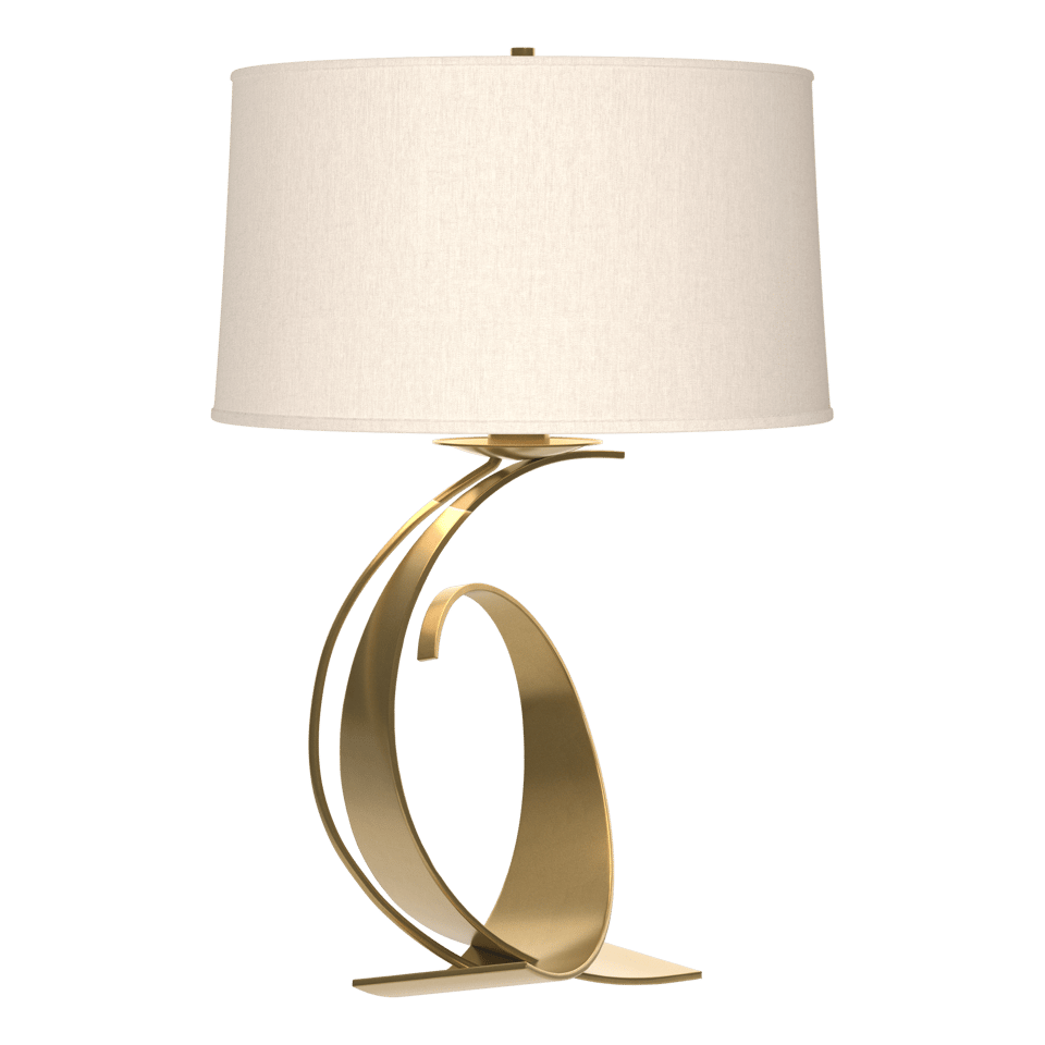 Fullered Impressions Large Table Lamp by Hubbardton Forge, Customizable Finish, Dimmable Brightness