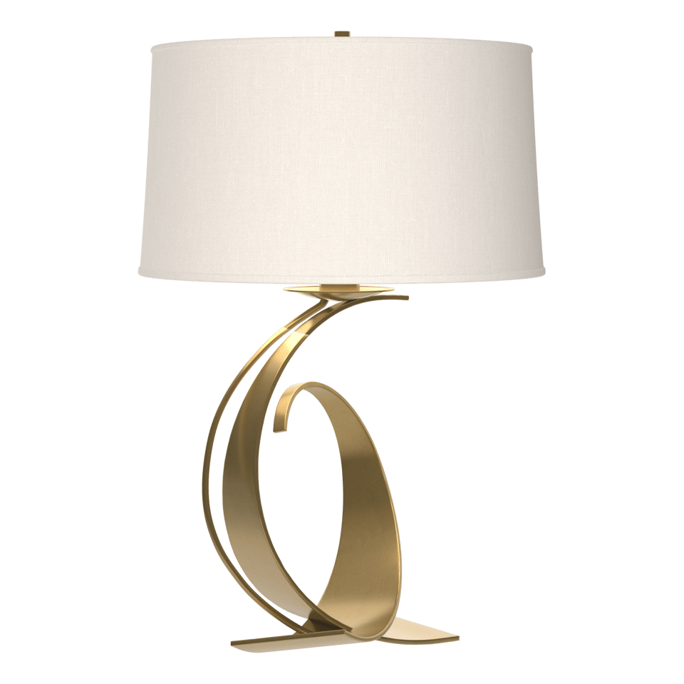 Fullered Impressions Large Table Lamp by Hubbardton Forge, Customizable Finish, Dimmable Brightness