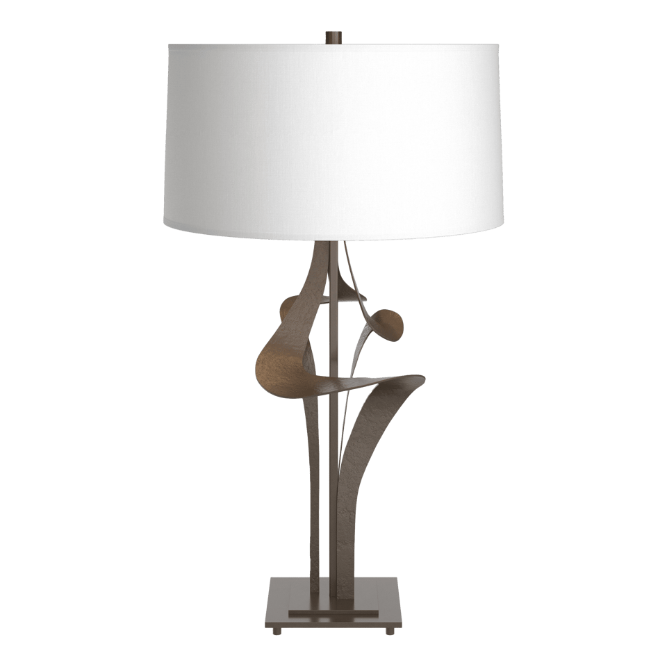 Antasia Table Lamp 27.4" Tall by Hubbardton Forge - Artisanal Hand-Forged Steel with Linen Shade