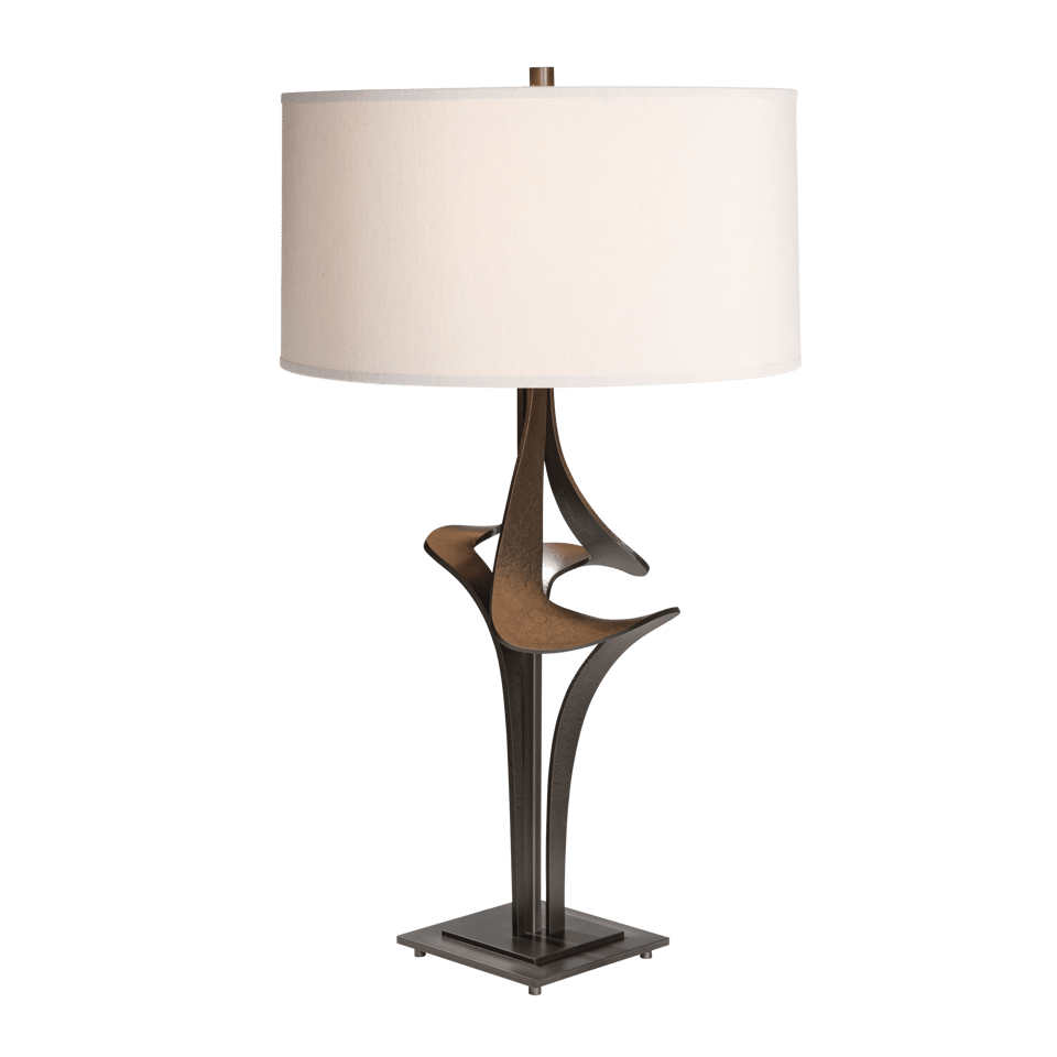 Antasia Table Lamp 27.4" Tall by Hubbardton Forge - Artisanal Hand-Forged Steel with Linen Shade