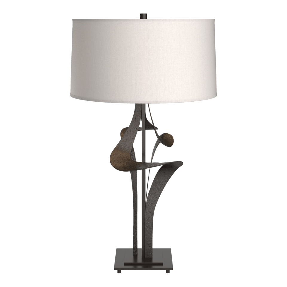 Antasia Table Lamp 27.4" Tall by Hubbardton Forge - Artisanal Hand-Forged Steel with Linen Shade