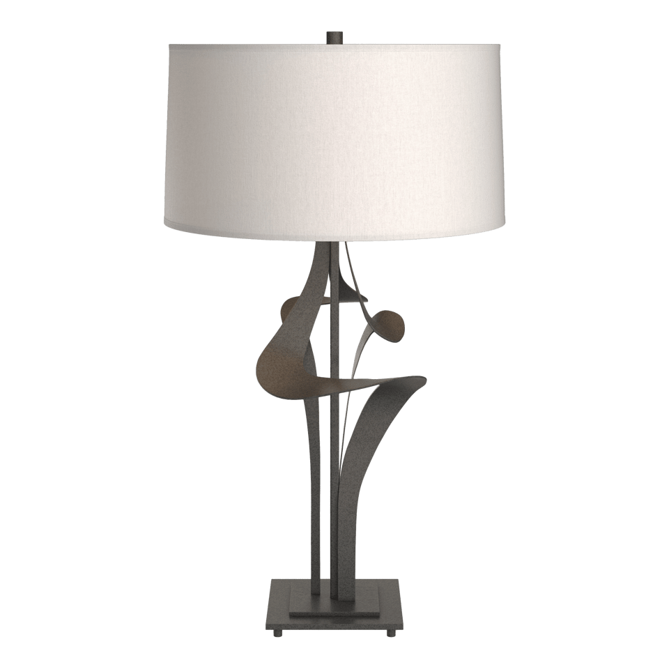 Antasia Table Lamp 27.4" Tall by Hubbardton Forge - Artisanal Hand-Forged Steel with Linen Shade