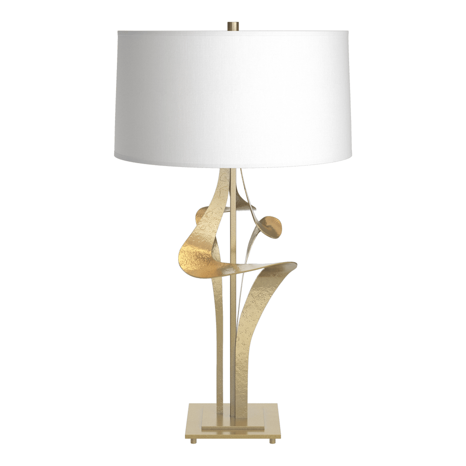 Antasia Table Lamp 27.4" Tall by Hubbardton Forge - Artisanal Hand-Forged Steel with Linen Shade