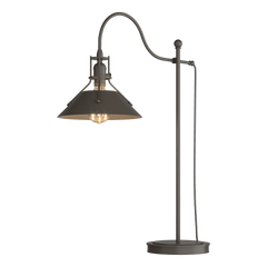 Hubbardton Forge Henry Industrial Table Lamp with Copper-Riveted Shade, Dimmable Lighting Options