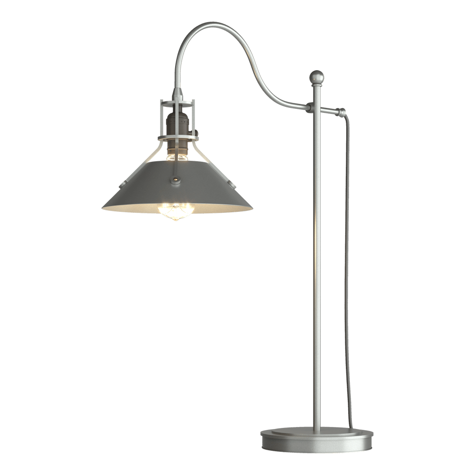 Hubbardton Forge Henry Industrial Table Lamp with Copper-Riveted Shade, Dimmable Lighting Options