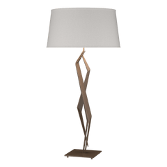 Hubbardton Forge 1-Light Facet Table Lamp with Dimmable Functionality and Artisan Design in Flax Color