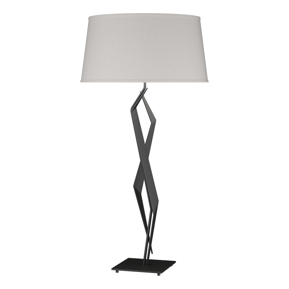 Hubbardton Forge 1-Light Facet Table Lamp with Dimmable Functionality and Artisan Design in Flax Color