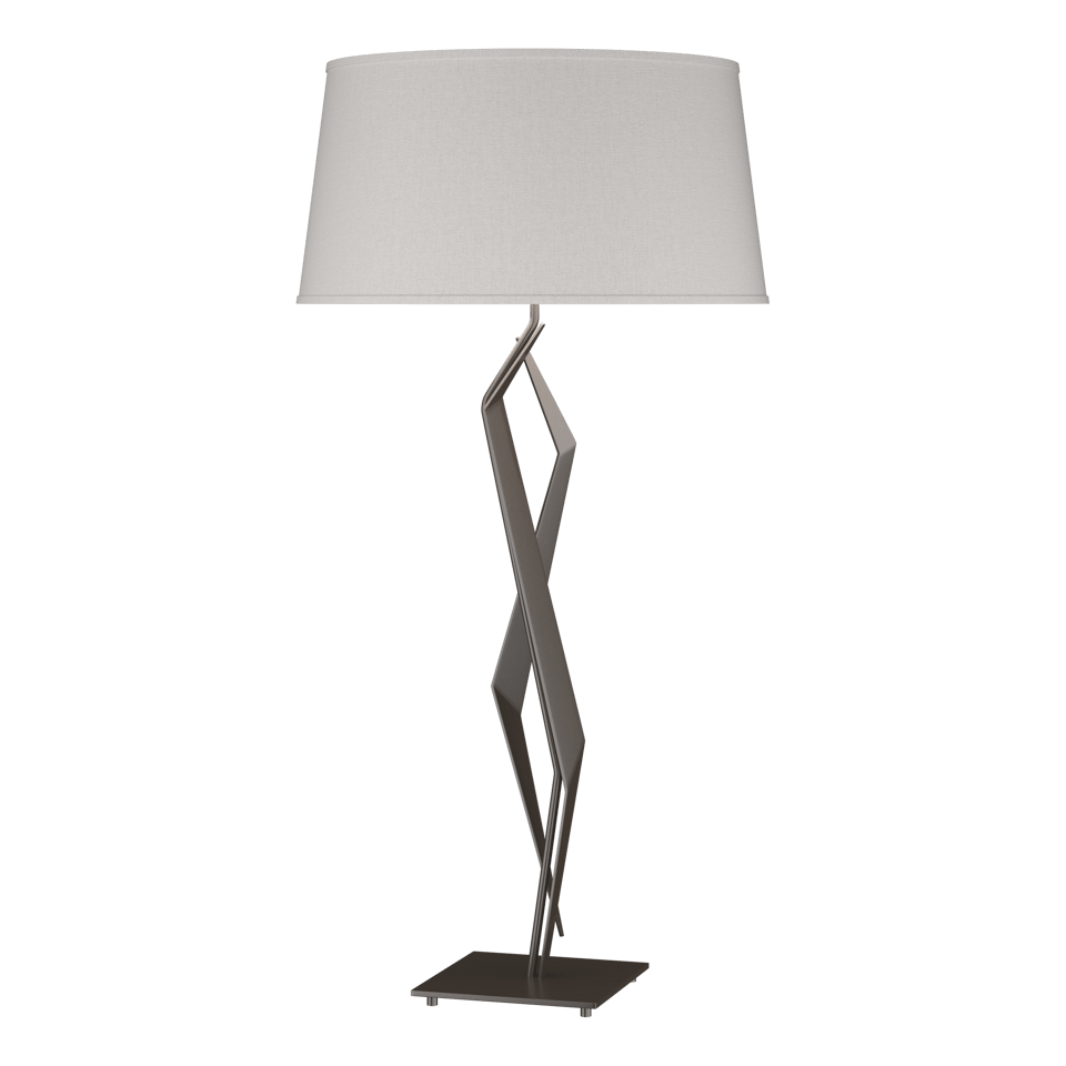 Hubbardton Forge 1-Light Facet Table Lamp with Dimmable Functionality and Artisan Design in Flax Color