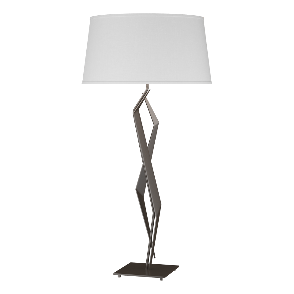 Hubbardton Forge 1-Light Facet Table Lamp with Dimmable Functionality and Artisan Design in Flax Color