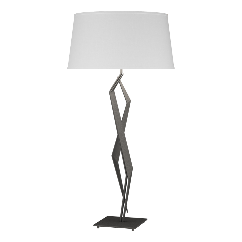 Hubbardton Forge 1-Light Facet Table Lamp with Dimmable Functionality and Artisan Design in Flax Color