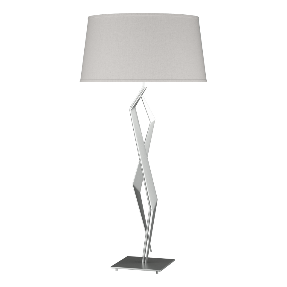 Hubbardton Forge 1-Light Facet Table Lamp with Dimmable Functionality and Artisan Design in Flax Color