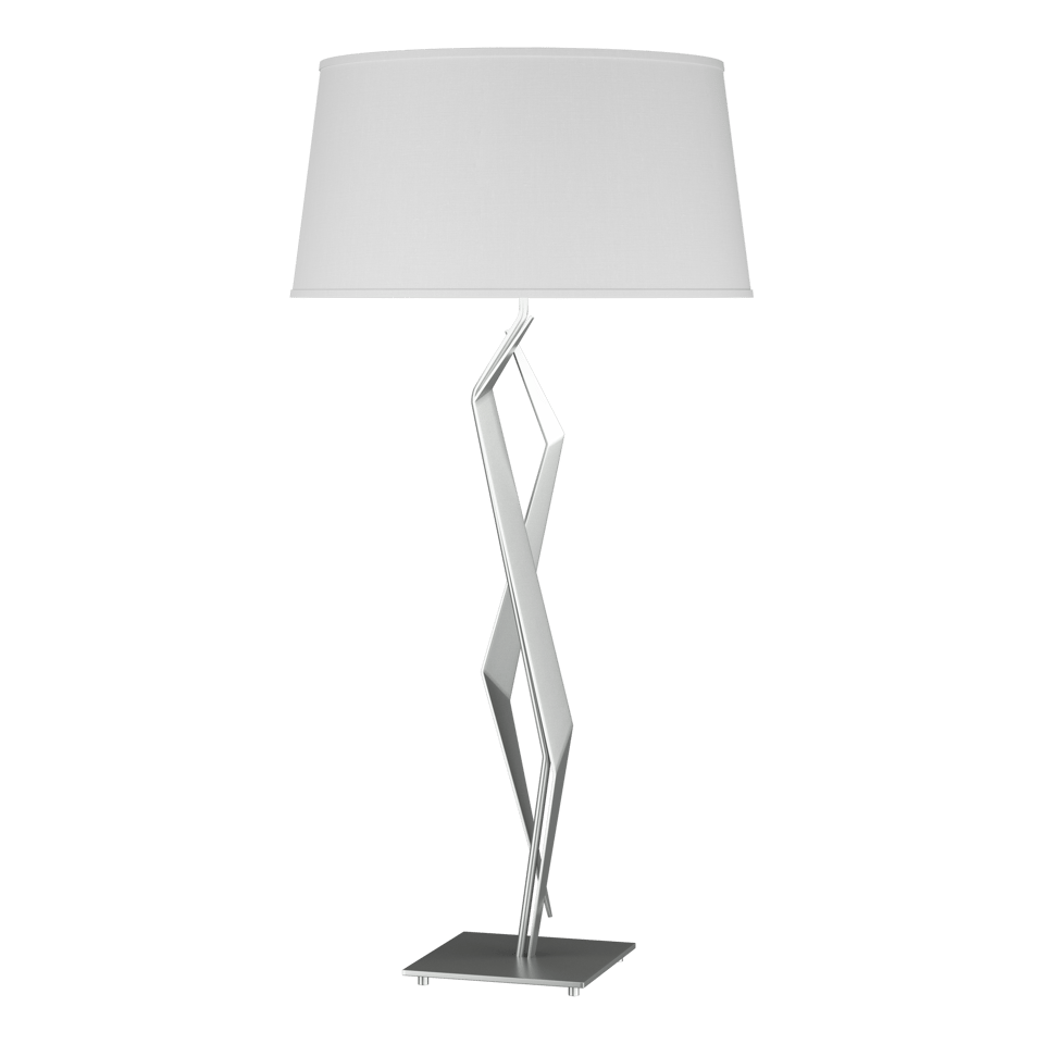 Hubbardton Forge 1-Light Facet Table Lamp with Dimmable Functionality and Artisan Design in Flax Color